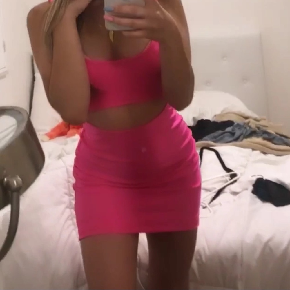 Fashion nova neon pink dress